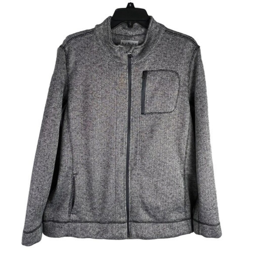 Marc New York Andrew Marc Performance Jacket XL Herringbone Black White Gray
